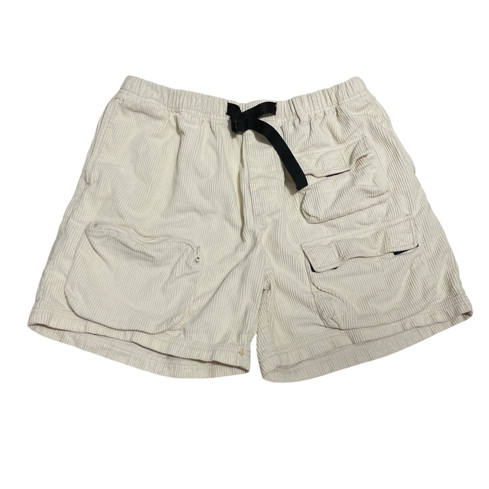 Without Walls Beige Corduroy Cargo Shorts with Black Drawstring MEDIUM